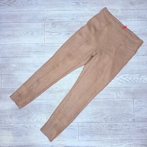 Spanx High Waist Faux Suede Leggings Caramel Brown large with pockets
